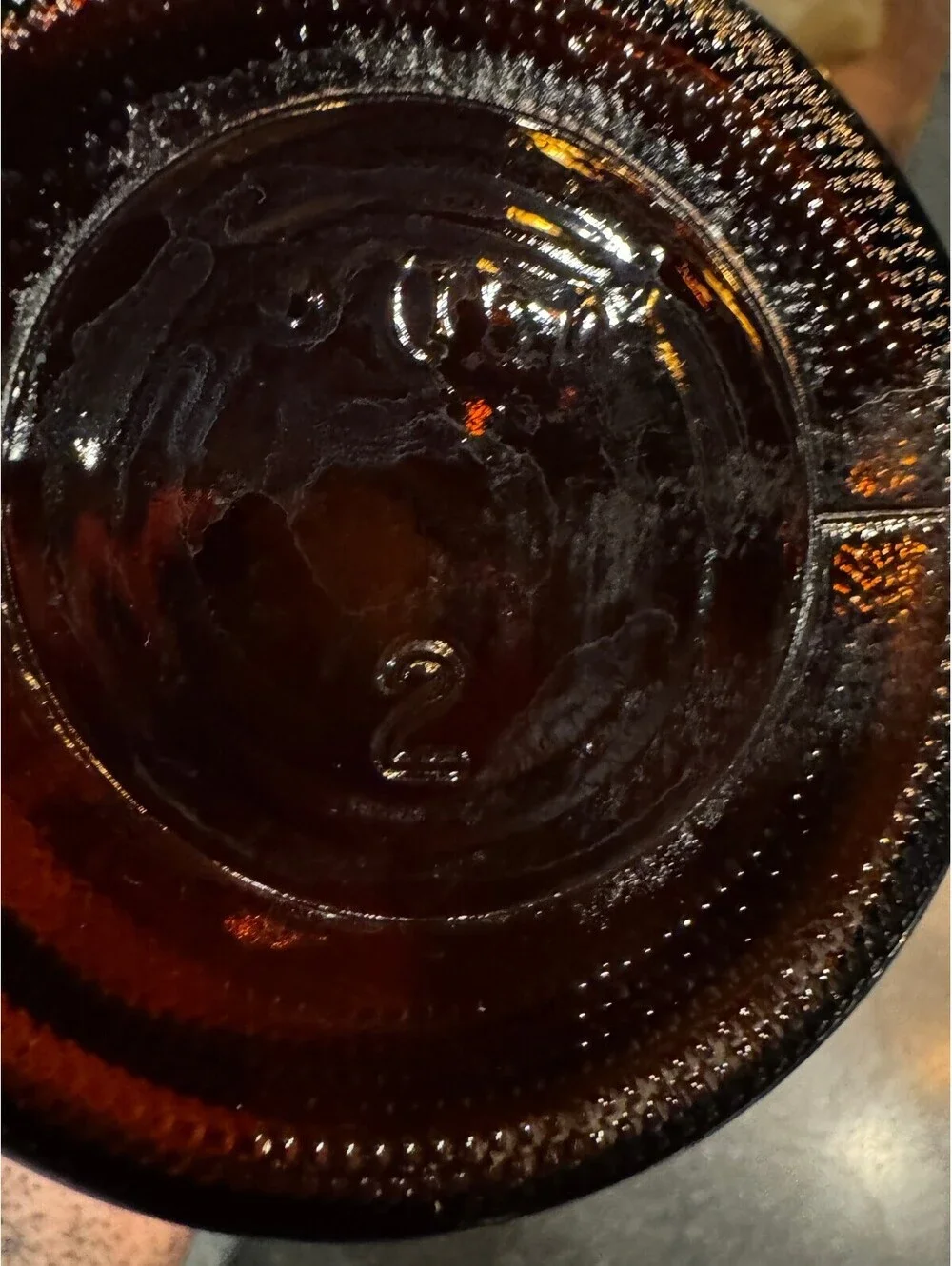 1970s Borden Cremora Amber Glass Apothecary Canister with Lid